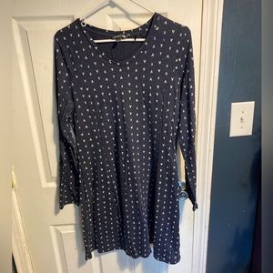 Toad & Co Women’s Long Sleeve Navy Mini Dress with White Arrows in L
